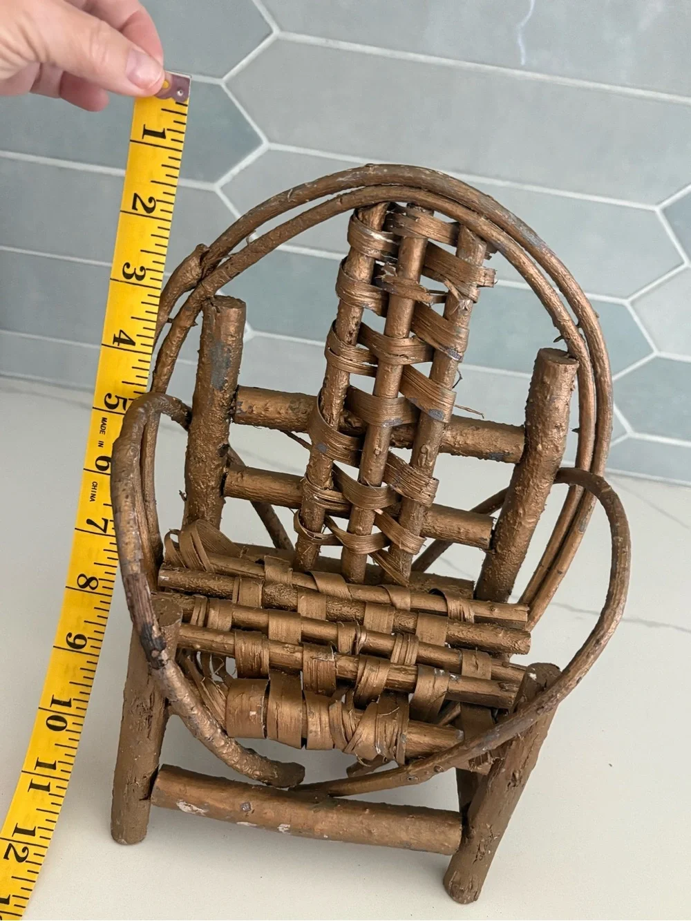 Vintage Primitive Rustic Willow Twig Miniature Doll Chair